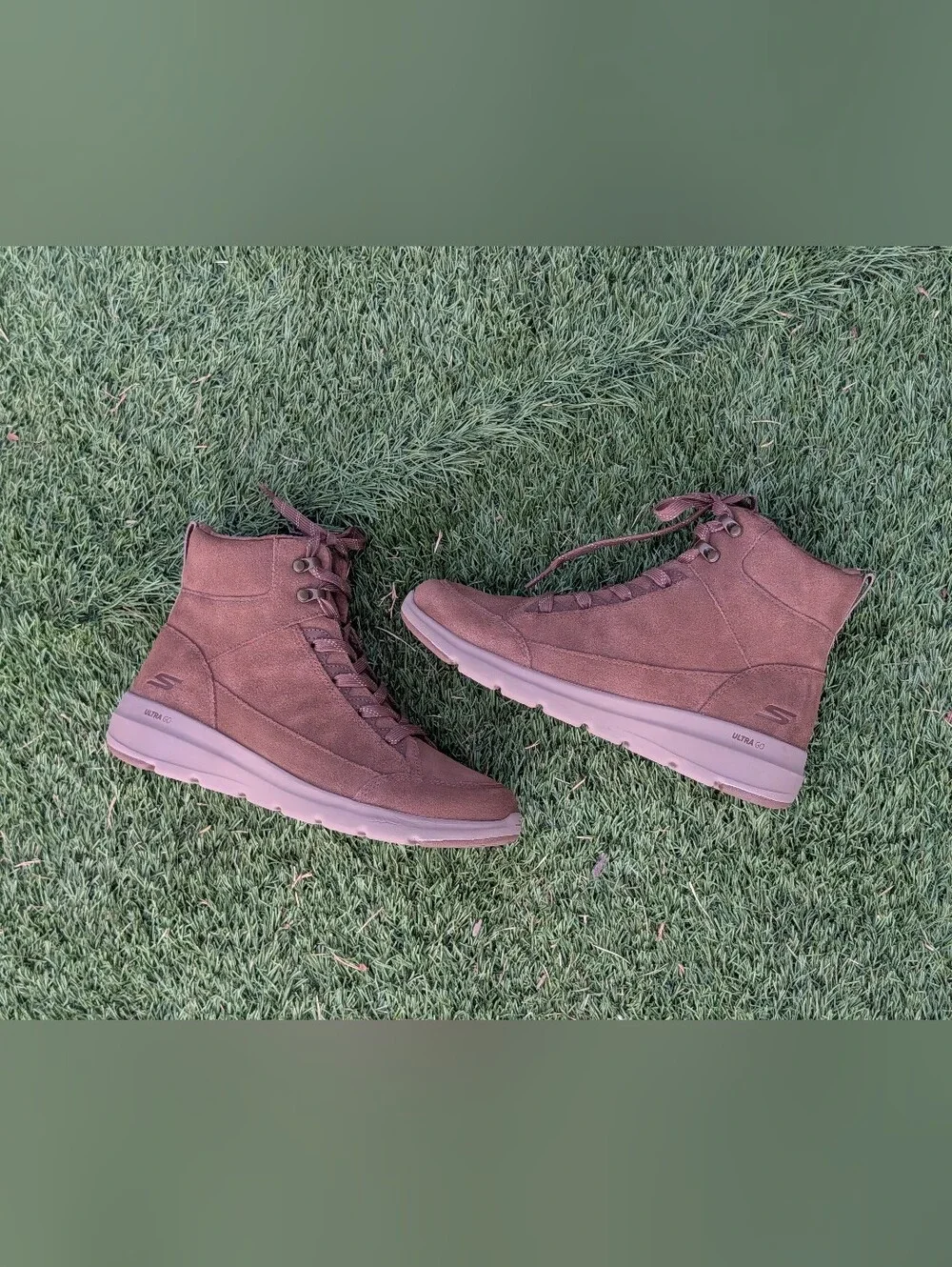 Skechers On-the-GO Glacial Ultra Serene Dream Boots Brown Suede Women 7.5
